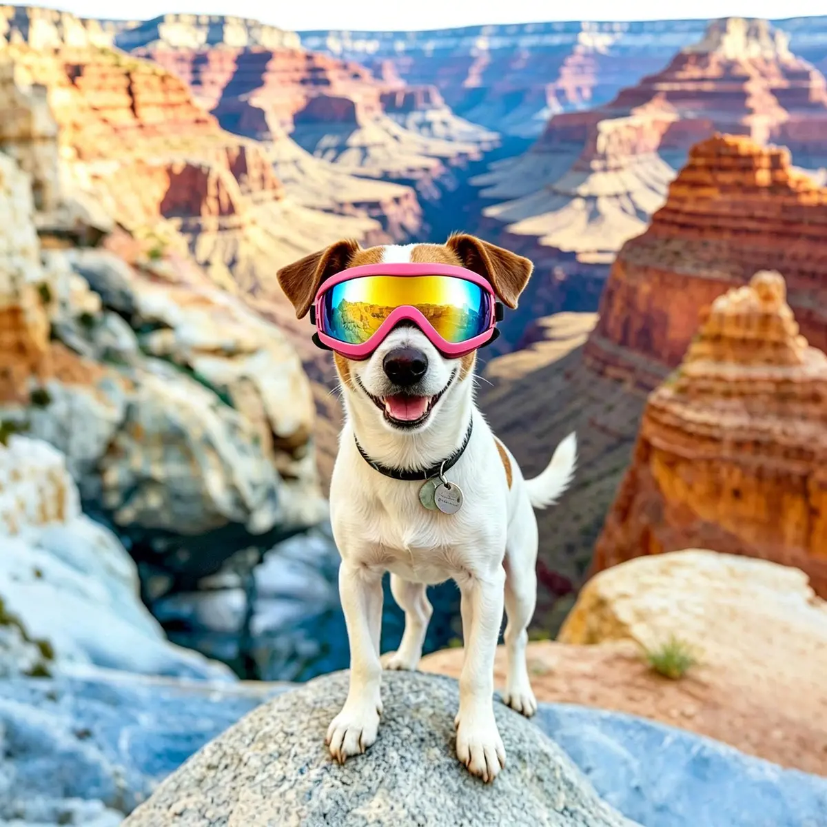 NAMSAN Dog Sunglasses for Medium Dogs, Anti-UV Dog Goggles Small Medium Breeds, Windproof Driving Dog Eye Protection, Pink (5 inches L x 2.5 inches W) - view 7