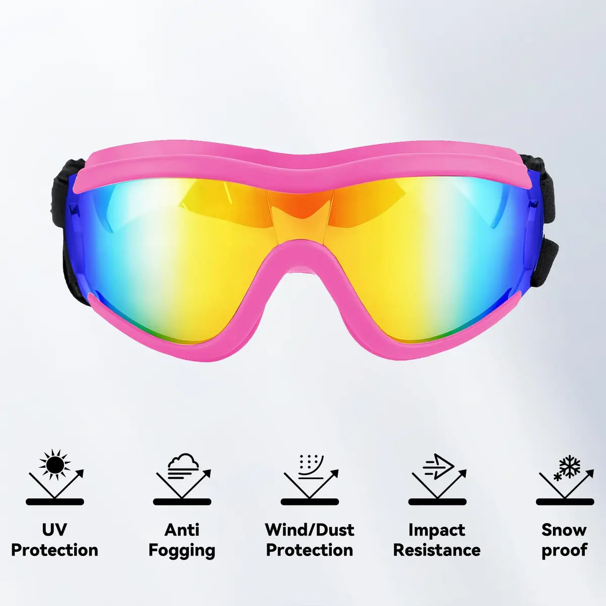 NAMSAN Dog Sunglasses for Medium Dogs, Anti-UV Dog Goggles Small Medium Breeds, Windproof Driving Dog Eye Protection, Pink (5 inches L x 2.5 inches W) - view 4