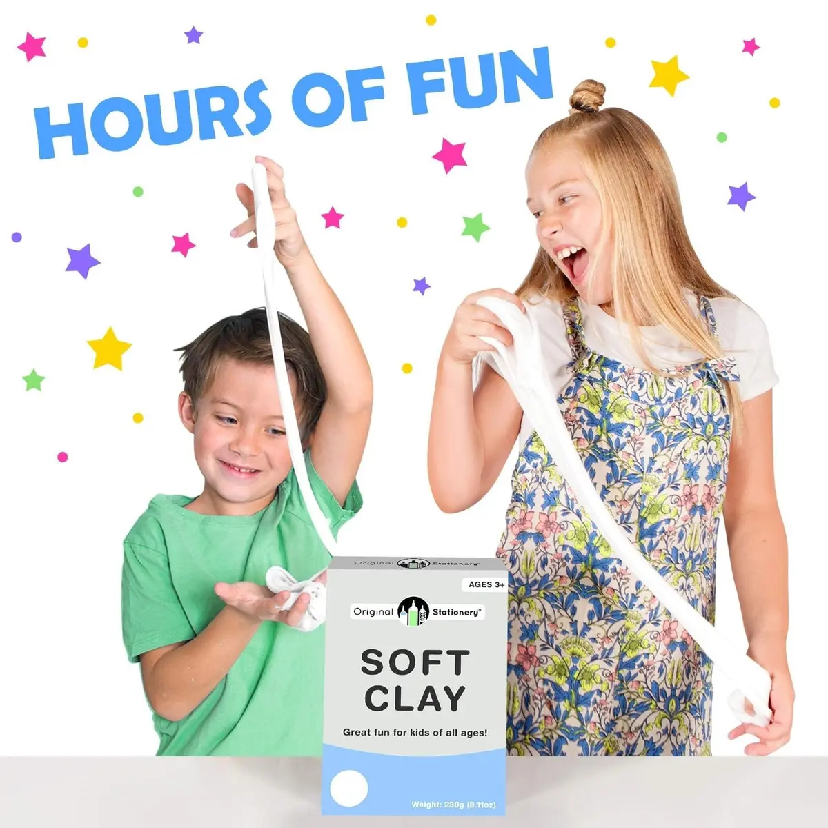 Original Stationery Soft Clay for Slime 230g (8.1 oz) | White Air-Dry Foam Clay for Butter Slime & Crafts (Pack of 3) - view 4
