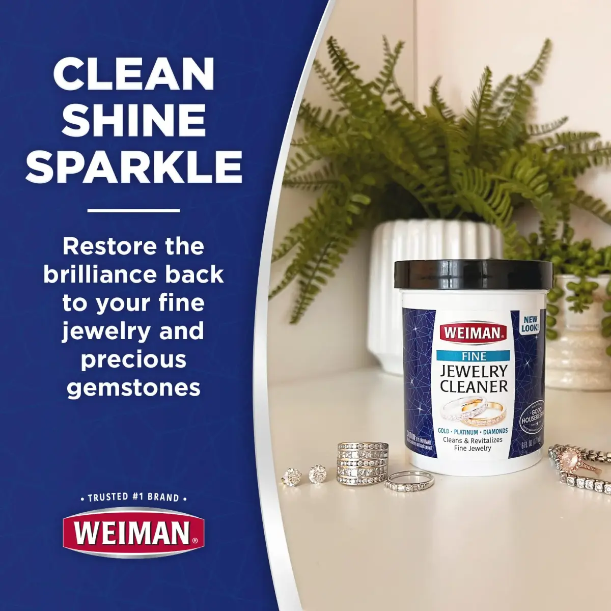 Weiman Fine Jewelry Cleaner Liquid with Cleaning Brush – Restores Shine to Gold, Platinum, Gemstones & Diamonds – 12 Fl Oz (Pack of 2) - view 4