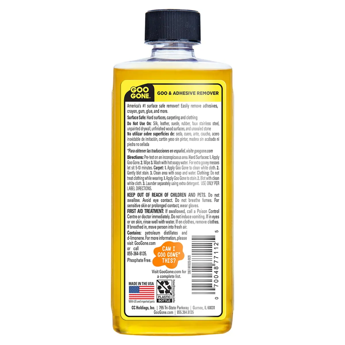 Goo Gone Original Liquid 8 Fl Oz (Pack of 3) Surface Safe Adhesive Remover for Stickers, Labels, Residue, Tape, Chewing Gum, Grease, Tar, Crayon, Glue - view 2