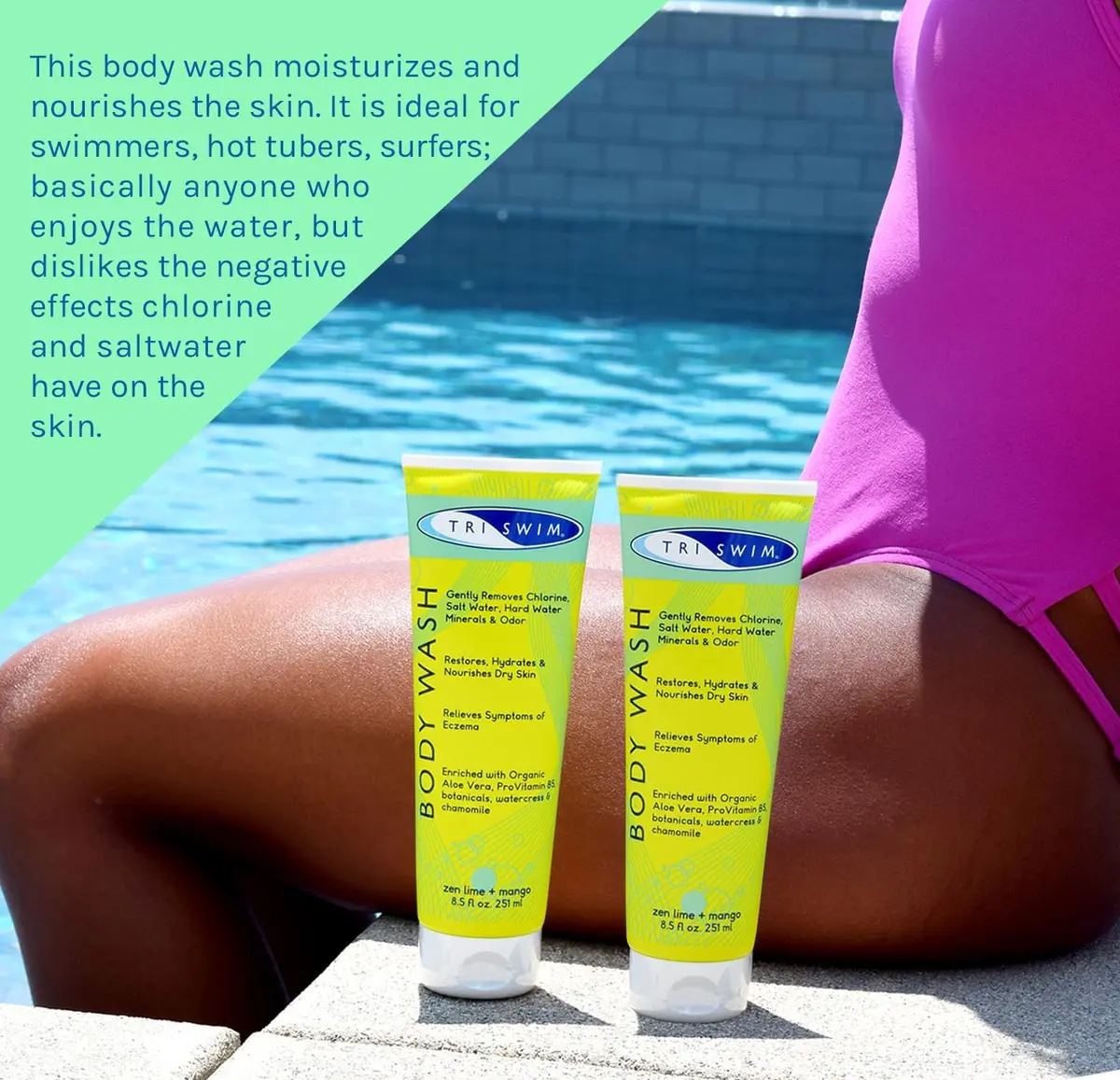 TRISWIM Chlorine Removal Body Wash 34 fl oz (1.0 L) | Removes Chlorine, Bromine, Minerals & Saltwater | Hydrates Dry Skin | For Swimmers & Athletes - view 4