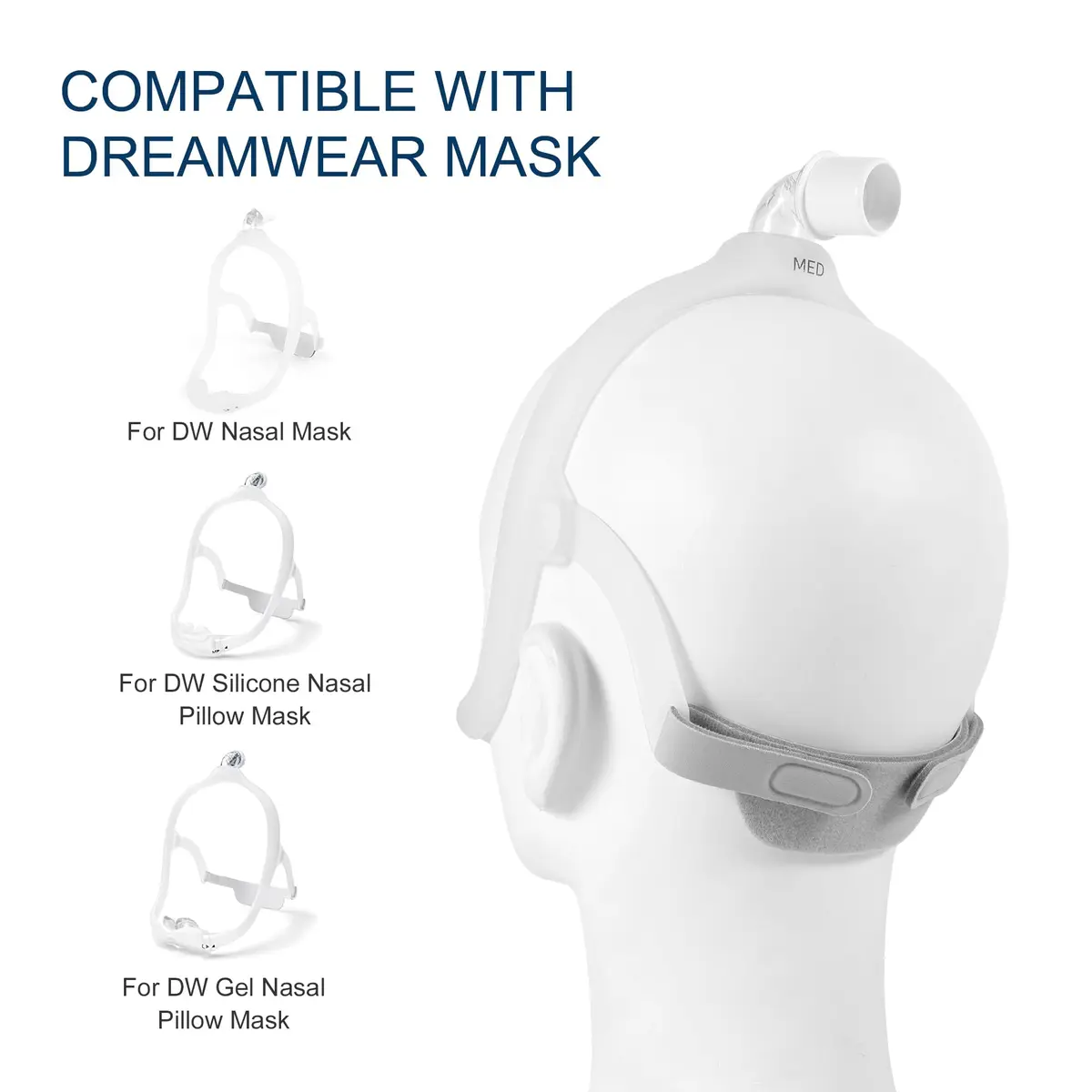 Hecatelly 2 Pack Replacement Headgear Strap for DreamWear Nasal Pillow Mask | Breathable & Adjustable Headband - view 2