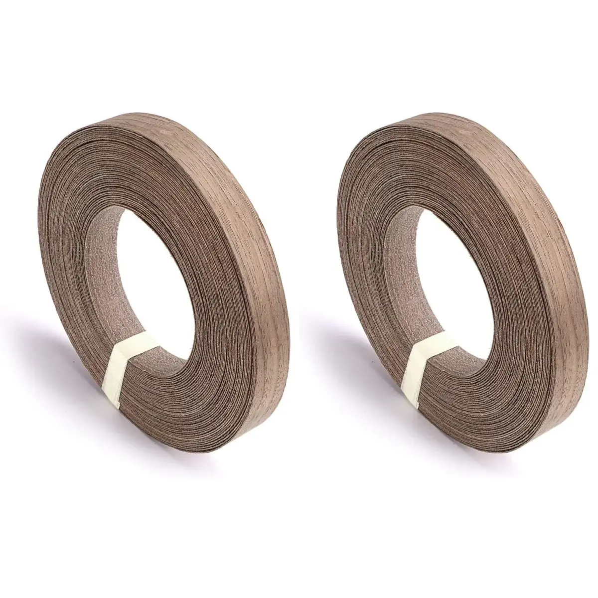 Skelang Walnut Wood Veneer Edge Banding 2 Rolls | 1.9cm x 15.24m (3/4" x 50') Preglued Iron-on Wood Tape - main product image