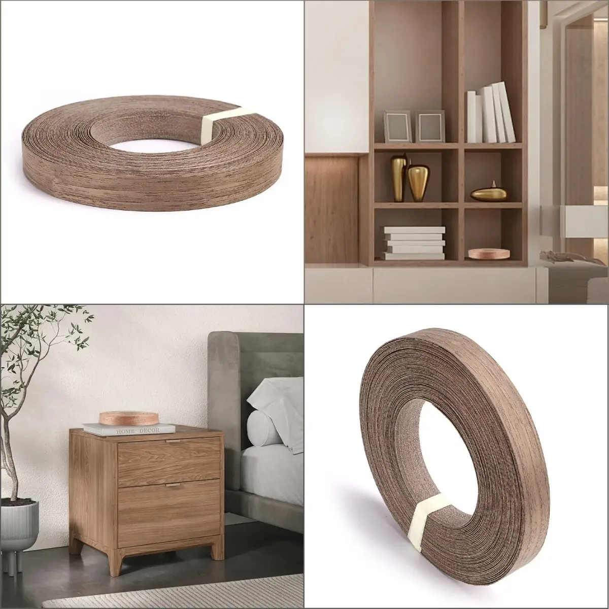 Skelang Walnut Wood Veneer Edge Banding 2 Rolls | 1.9cm x 15.24m (3/4" x 50') Preglued Iron-on Wood Tape - view 8