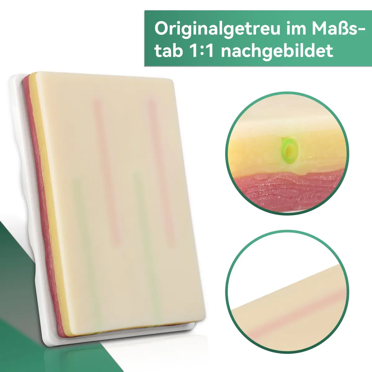 Medarchitect Venipuncture IV Injection Training Pad Model with 4 Veins & 3 Skin Layers | Practice Safe & Realistic - view 2