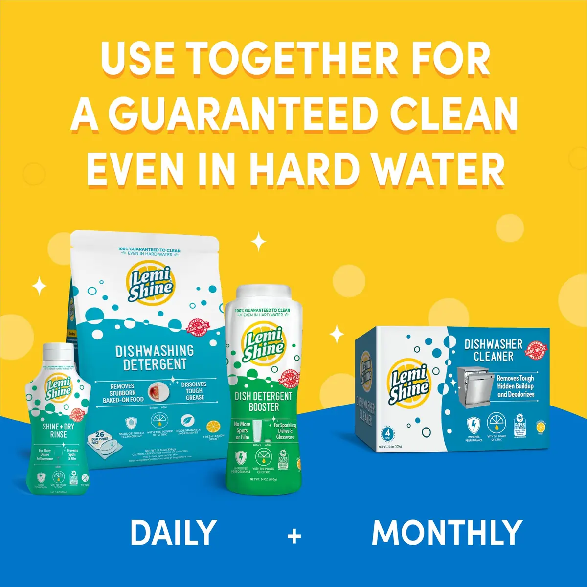 Lemi Shine Natural Dish Detergent Booster - 24 oz (Pack of 4) | Hard Water Spot Remover, Eco-Friendly, Lemon Scent - view 4