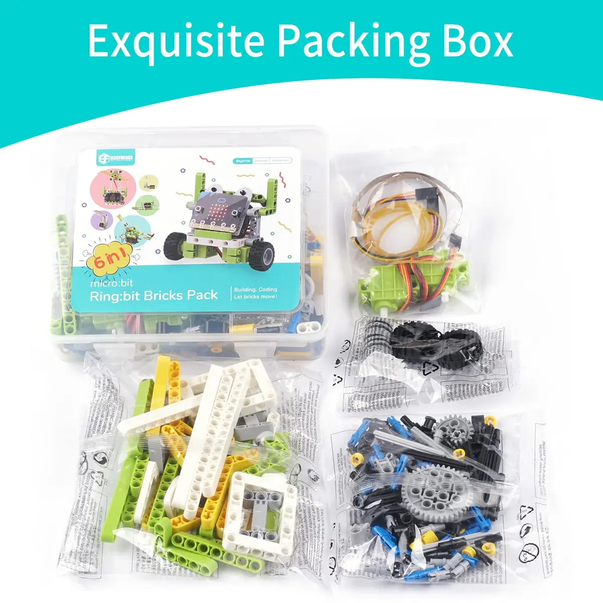 EF ELECFREAKS microbit Ring:bit 6-in-1 Starter Kit | Programmable Coding Kit with 200+ Blocks - view 6