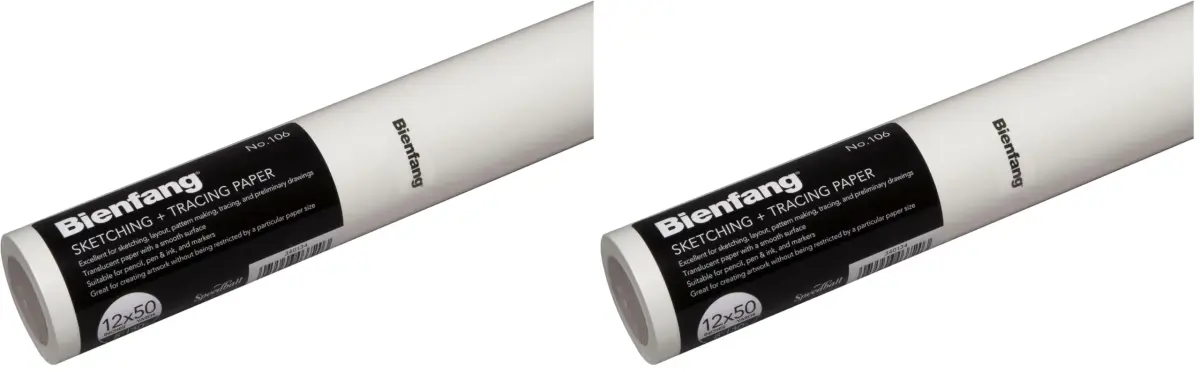 Bienfang White Tracing Paper Roll 29gsm | 30.48cm x 45.72m (12 Inches x 50 Yards) - Pack of 2 - main product image