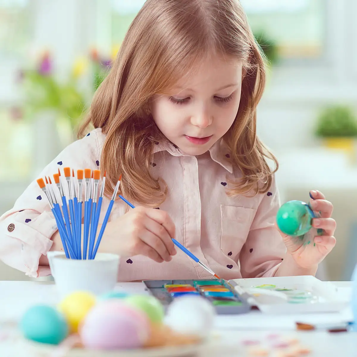 UPINS Paint Brushes 30 Pcs Small Detail Set | Synthetic Nylon, Compact Handle, Versatile for Kids & Beginners - view 5