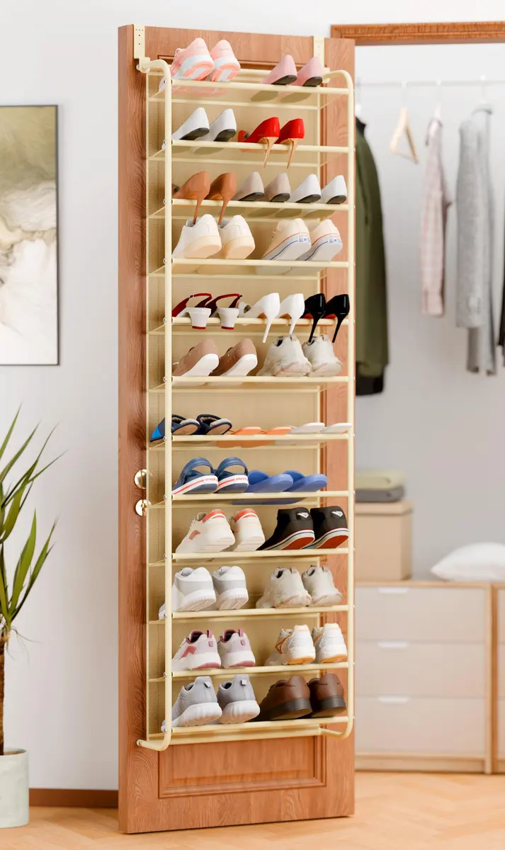 Whitmor 36 Pair Over the Door Shoe Rack 183cm (74") H x 55cm (21.7") W x 19cm (7.5") D | Stores 36 Pairs of Shoes - main product image
