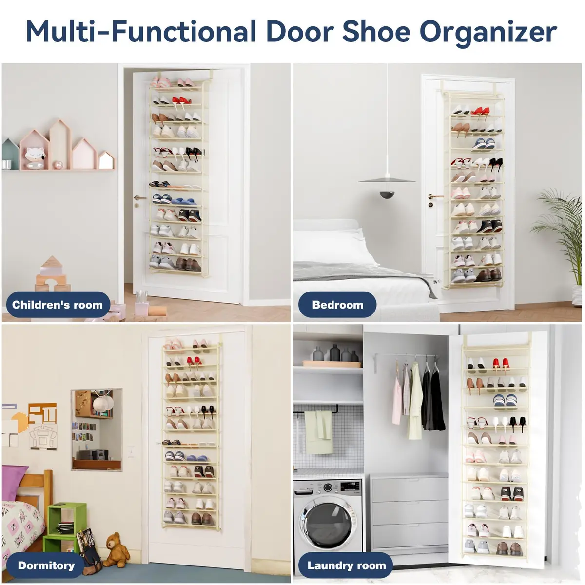 Whitmor 36 Pair Over the Door Shoe Rack 183cm (74") H x 55cm (21.7") W x 19cm (7.5") D | Stores 36 Pairs of Shoes - view 7