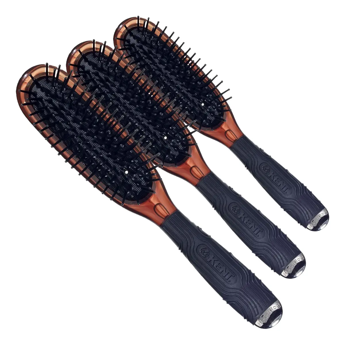 Kent HeadHog Detangler Brush Pack of 3 | Anti-Static Rounded Nylon Bristles for All Hair Types - main product image