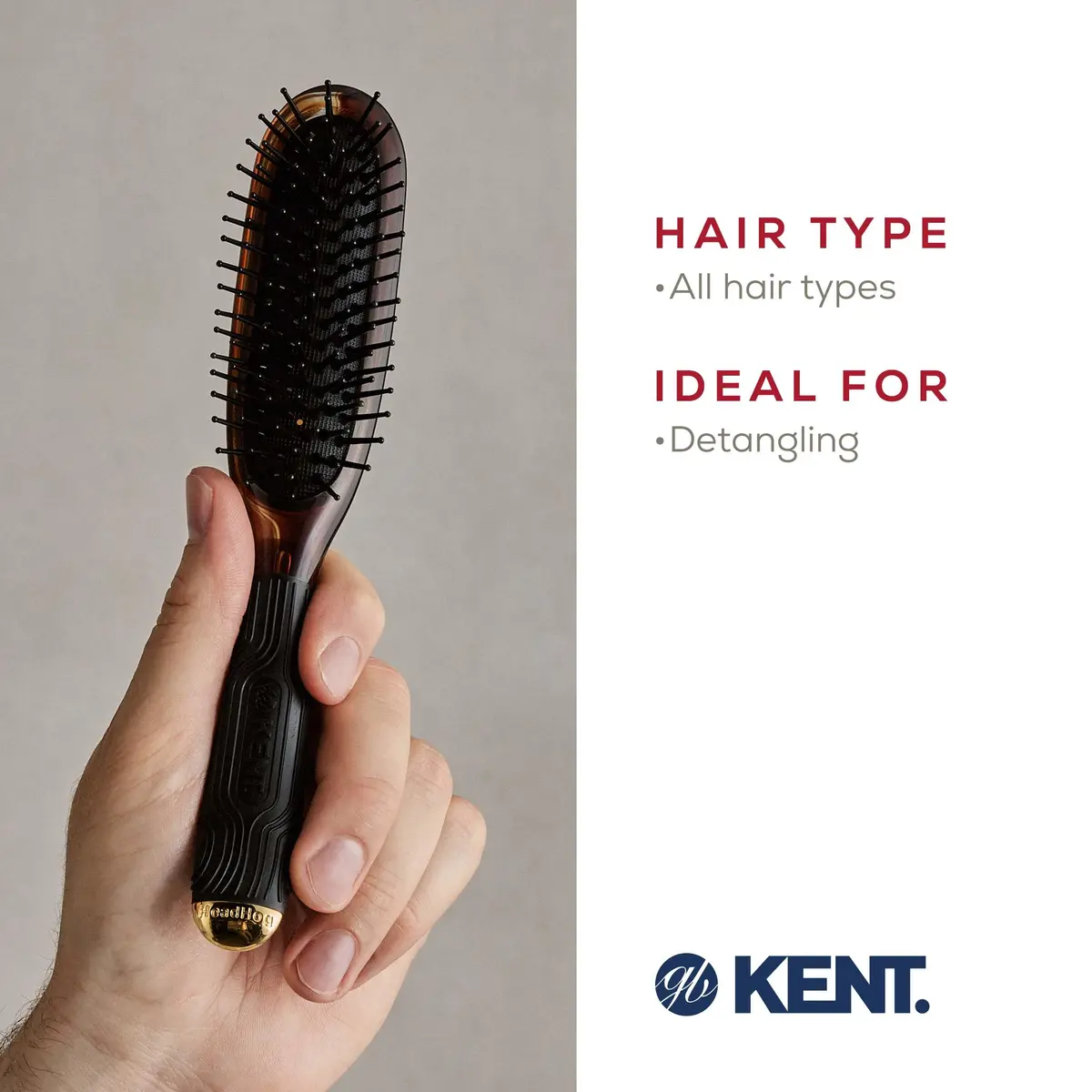 Kent HeadHog Detangler Brush Pack of 3 | Anti-Static Rounded Nylon Bristles for All Hair Types - view 6