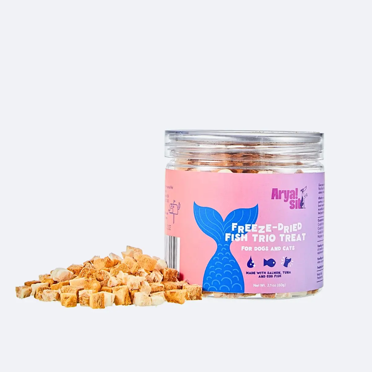 Arya Sit! Freeze-Dried Salmon Food Topper | Single Ingredient, 10 Ounce | Supports Healthy Coat - main product image