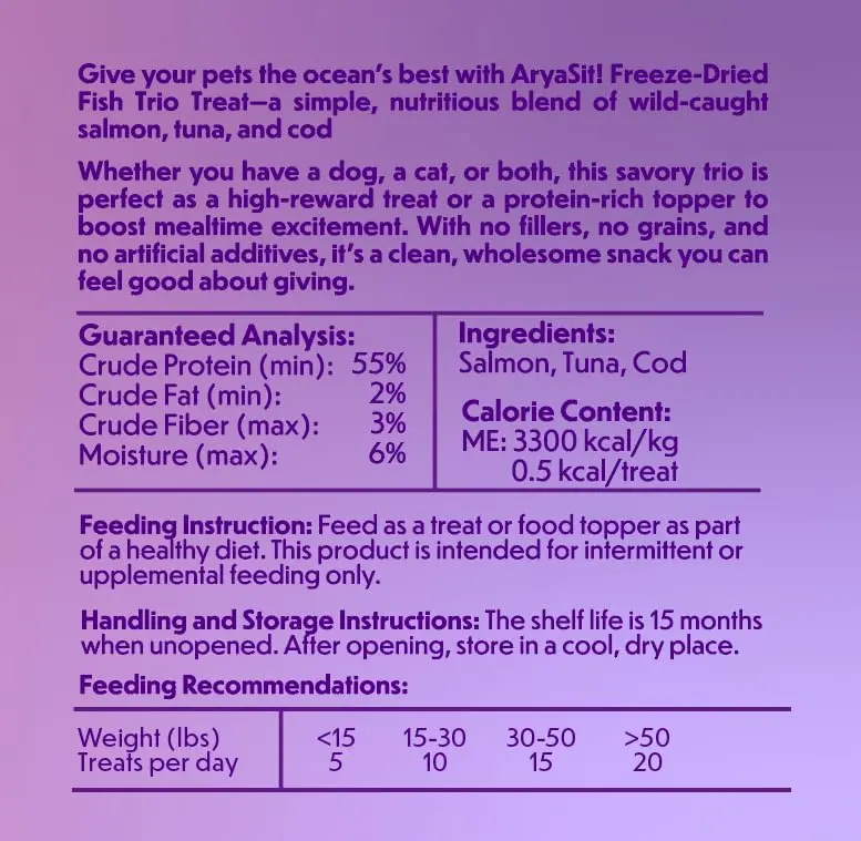 Arya Sit! Freeze-Dried Salmon Food Topper | Single Ingredient, 10 Ounce | Supports Healthy Coat - view 5