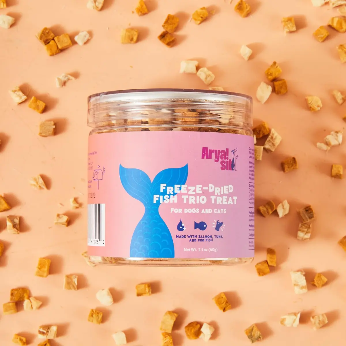 Arya Sit! Freeze-Dried Salmon Food Topper | Single Ingredient, 10 Ounce | Supports Healthy Coat - view 2