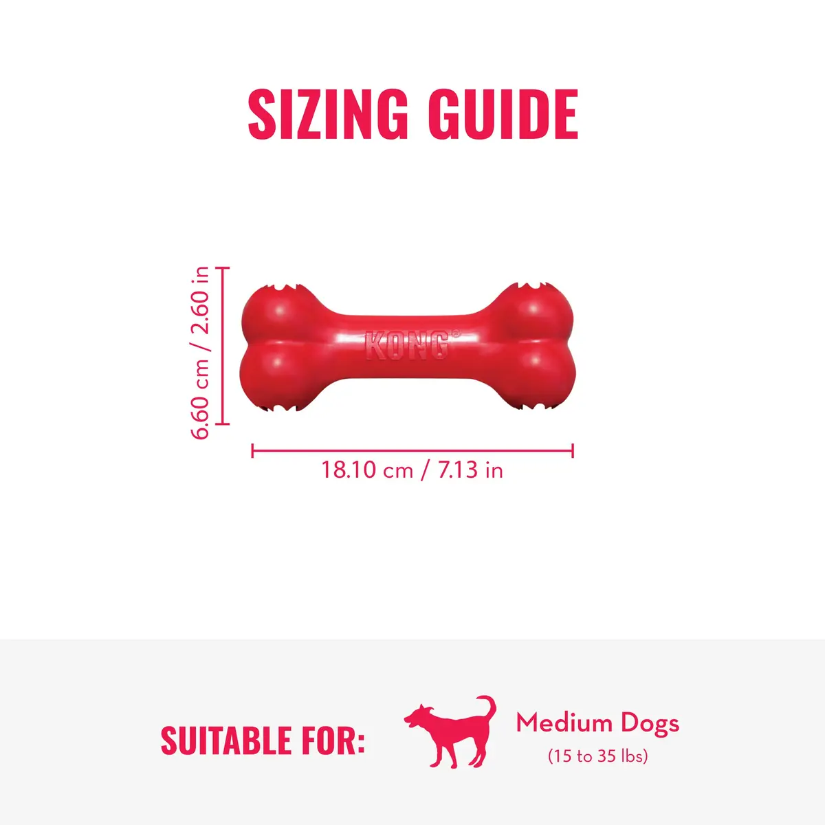 KONG Goodie Bone Classic Durable Natural Rubber Dog Bone 2-Pack | Supports Mental Engagement & Treat Dispensing - view 3