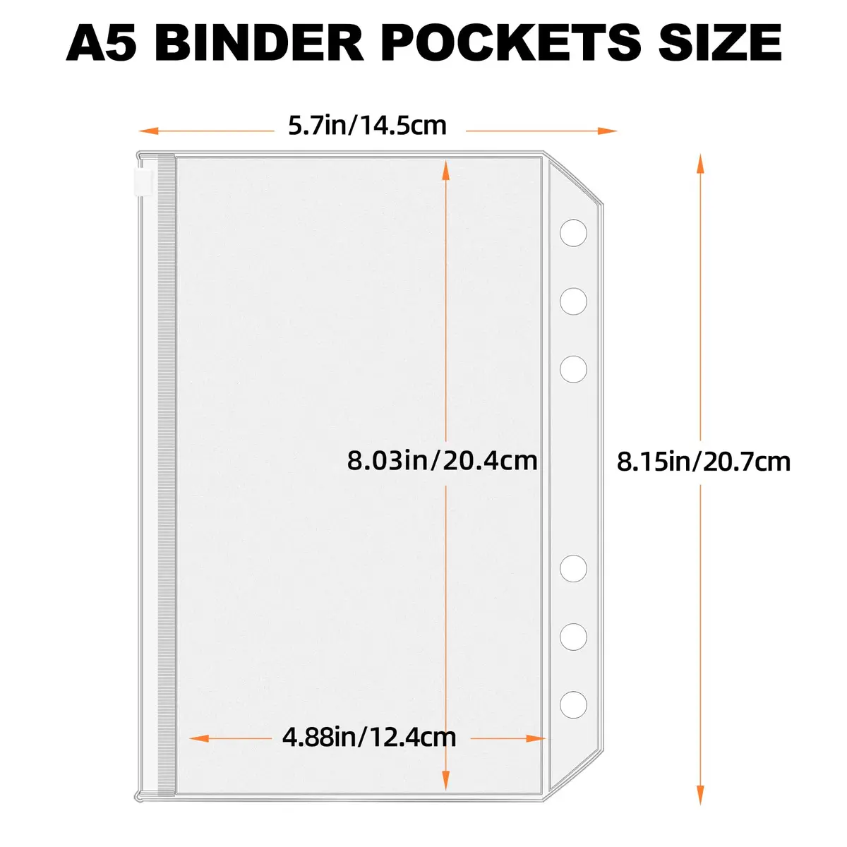 Antner A5 Binder Pockets 36 Pack Waterproof PVC 8.15 x 5.7 inches | Budget Cash Envelopes for Budgeting - view 2