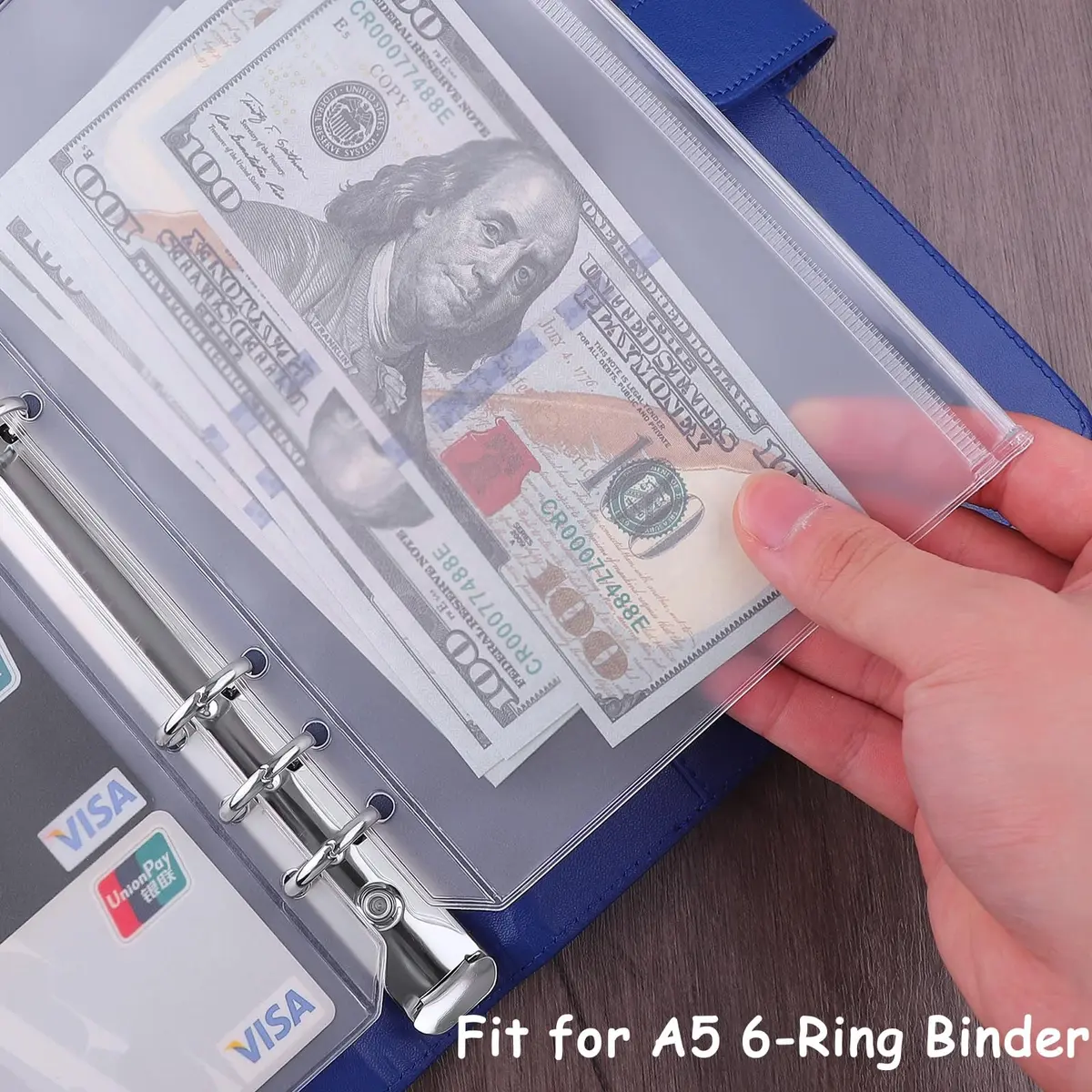 Antner A5 Binder Pockets 36 Pack Waterproof PVC 8.15 x 5.7 inches | Budget Cash Envelopes for Budgeting - view 4