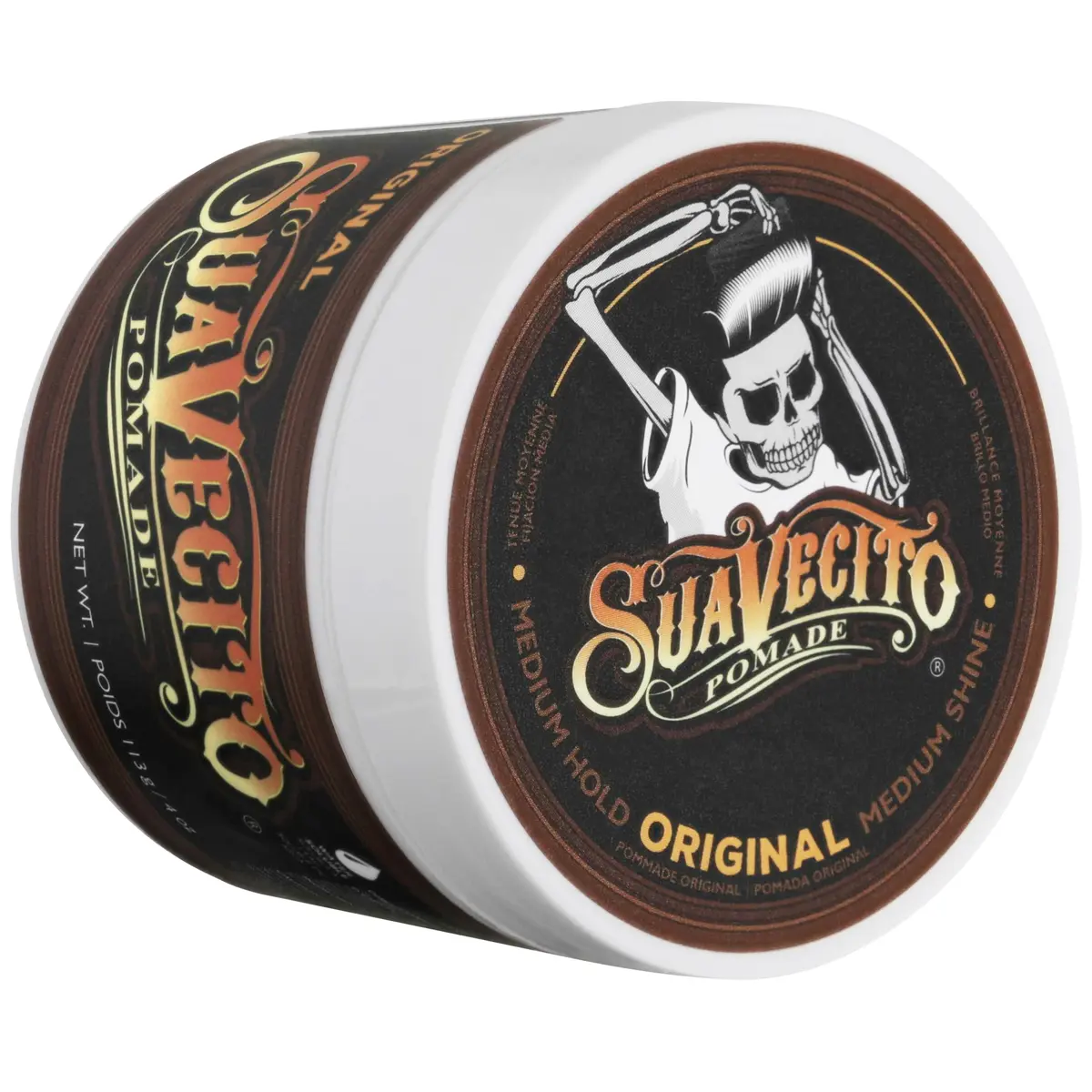 Suavecito Pomade Original Hold 4 oz | Medium Shine, All Hair Types, Water Based, Flake-Free, Easy Wash Out - view 7