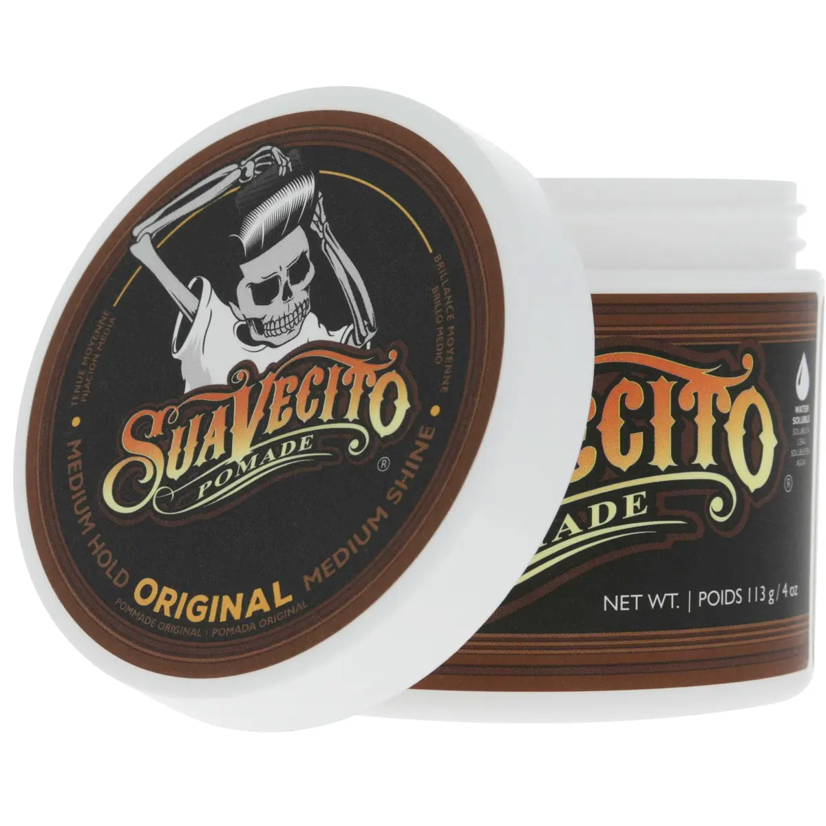 Suavecito Pomade Original Hold 4 oz | Medium Shine, All Hair Types, Water Based, Flake-Free, Easy Wash Out - view 8