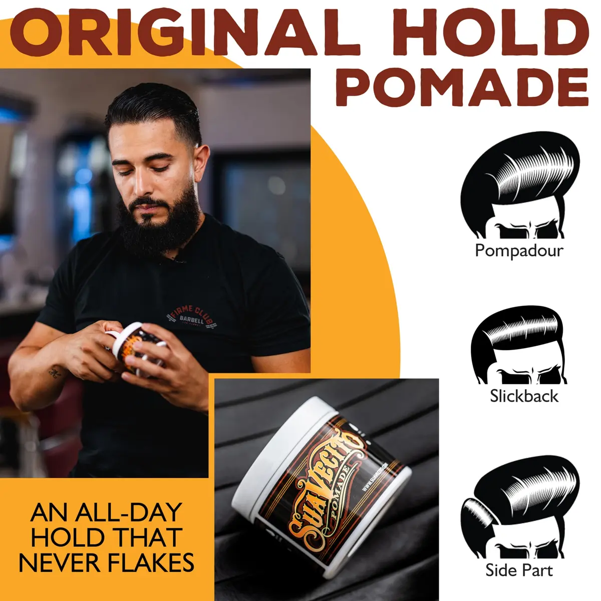 Suavecito Pomade Original Hold 4 oz | Medium Shine, All Hair Types, Water Based, Flake-Free, Easy Wash Out - view 4