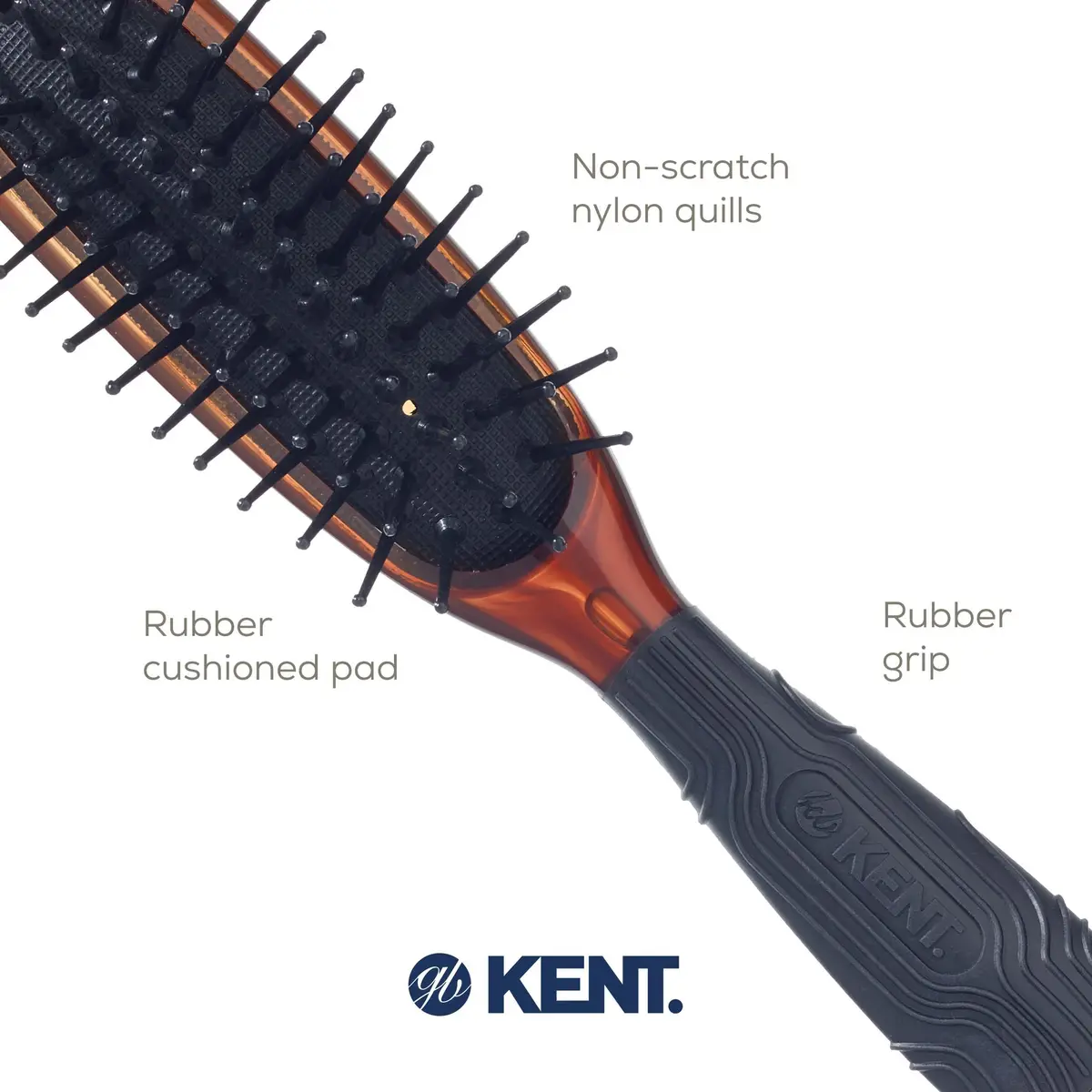 Kent Minihog Detangler Brush Pack of 3 | Anti Static Hair Brush with Rounded Nylon Bristles for All Hair Types - view 5