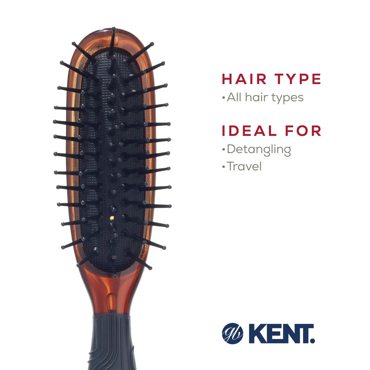 Kent Minihog Detangler Brush Pack of 3 | Anti Static Hair Brush with Rounded Nylon Bristles for All Hair Types - view 6
