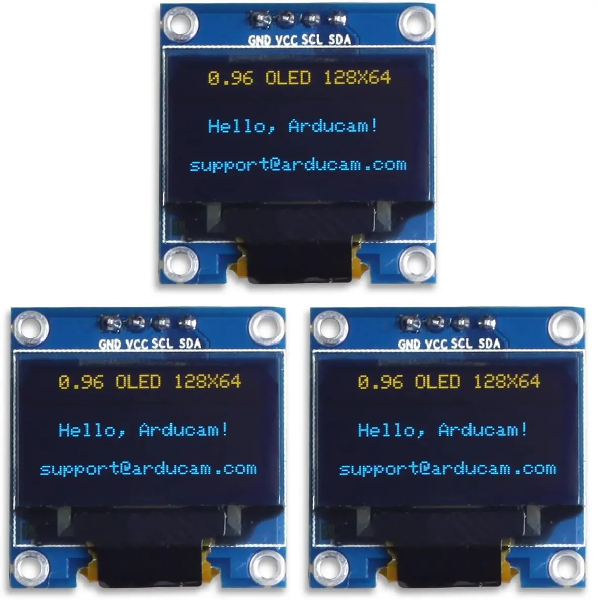 UCTRONICS 0.96 Inch OLED Module 12864 128x64 Yellow Blue SSD1306 Driver I2C Serial Self-Luminous Display Board for Arduino Raspberry Pi Pico - main product image