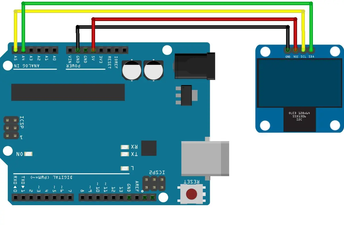 UCTRONICS 0.96 Inch OLED Module 12864 128x64 Yellow Blue SSD1306 Driver I2C Serial Self-Luminous Display Board for Arduino Raspberry Pi Pico - view 6