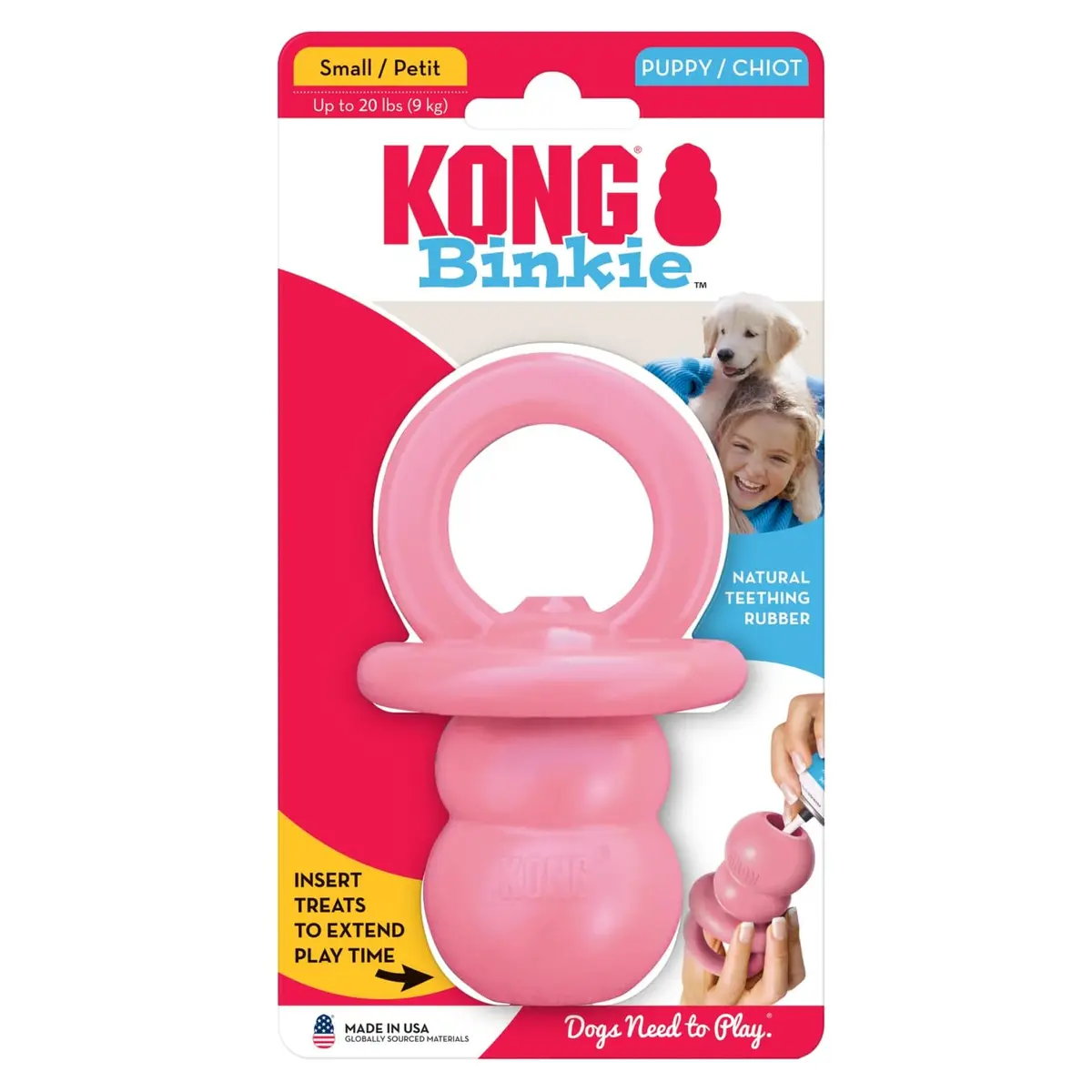 KONG Puppy Binkie - Pacifier Dog Toy for Puppies | Soft Natural Rubber for Teething & Boredom Relief - view 7
