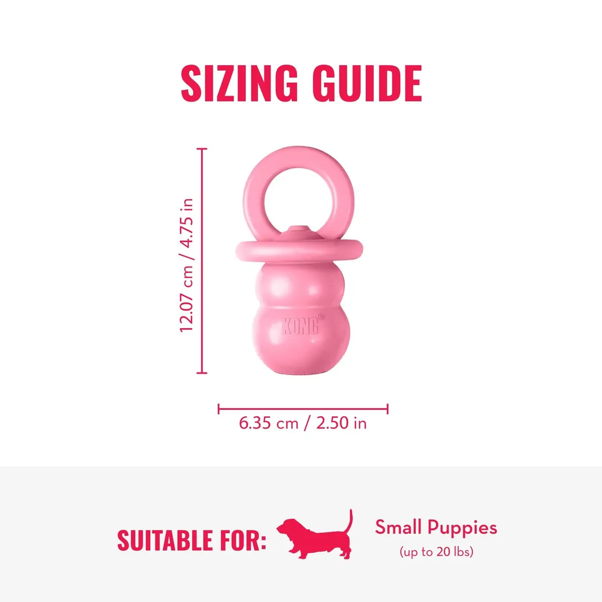 KONG Puppy Binkie - Pacifier Dog Toy for Puppies | Soft Natural Rubber for Teething & Boredom Relief - view 3