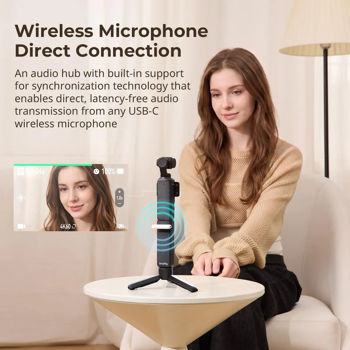 SmallRig Pocket 4P/4/3/Xtra Muse Battery Handle 5000mAh with Mini Tripod, 20W Fast Charge | 10.7cm Length - view 4