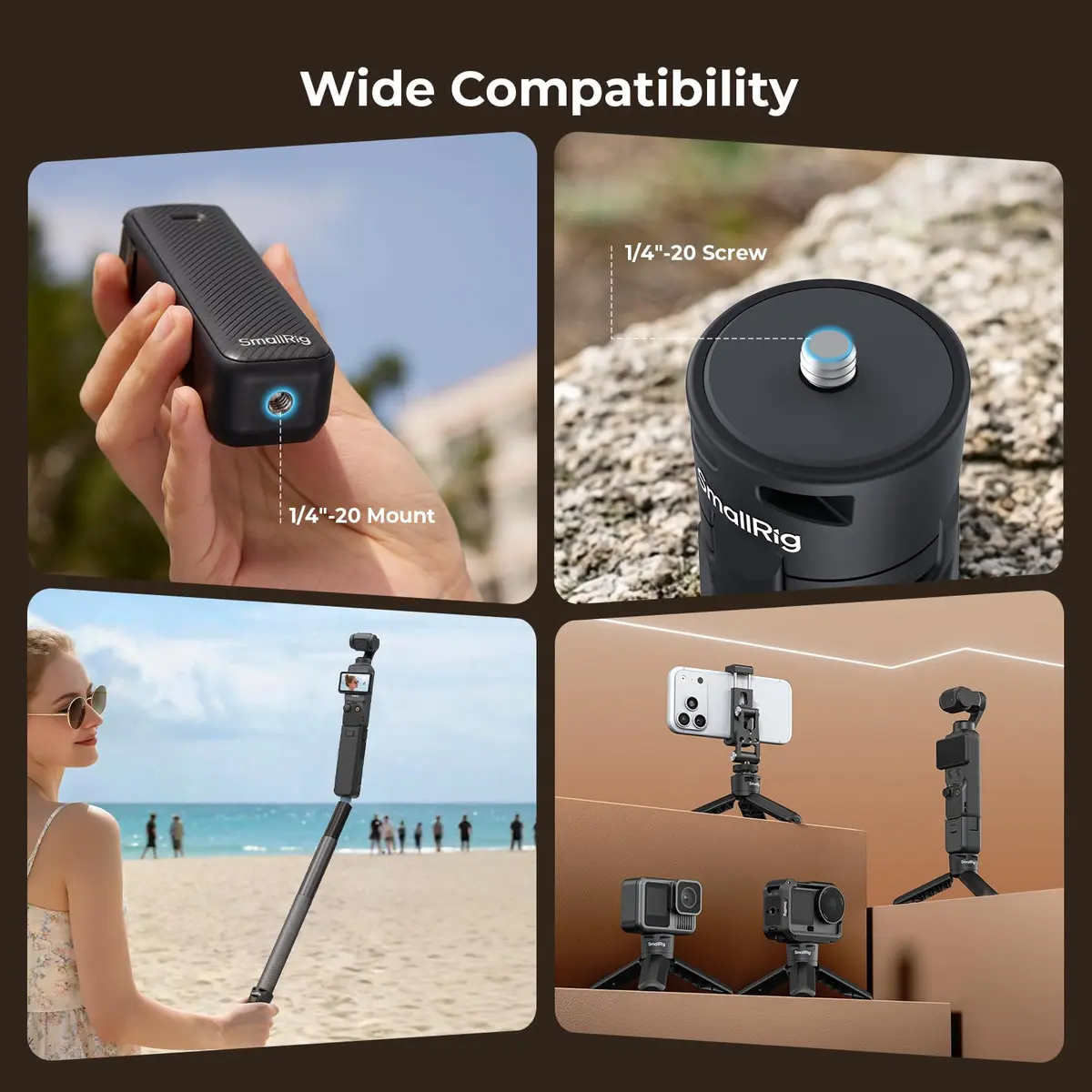 SmallRig Pocket 4P/4/3/Xtra Muse Battery Handle 5000mAh with Mini Tripod, 20W Fast Charge | 10.7cm Length - view 9