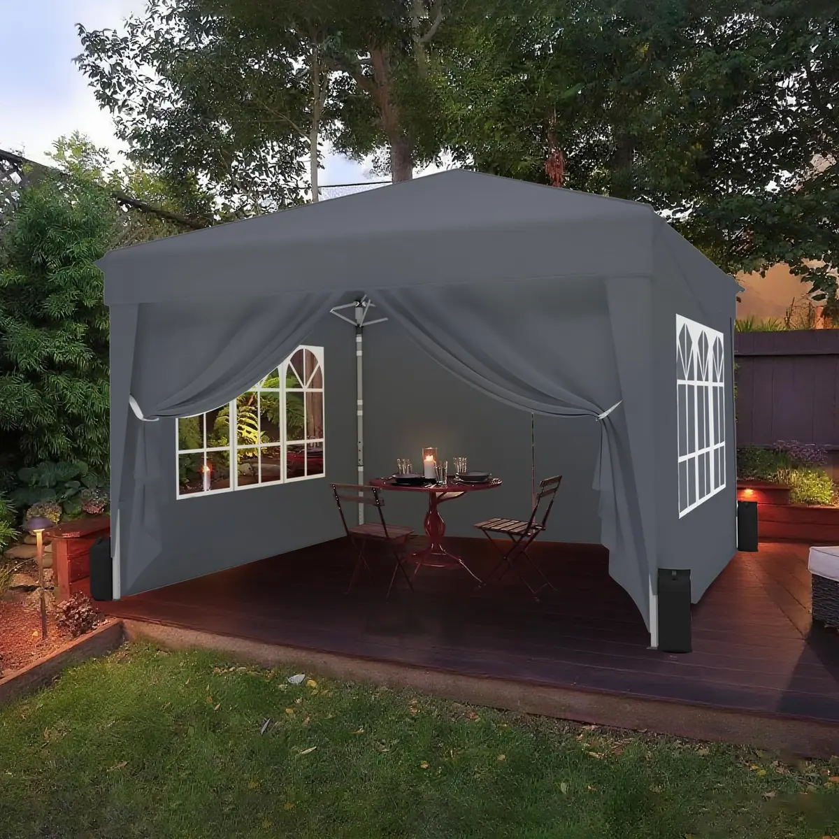 SANWAY 10x10 Pop Up Canopy Tent | Easy One-Person Setup, Waterproof & UV Block | Gray - view 6