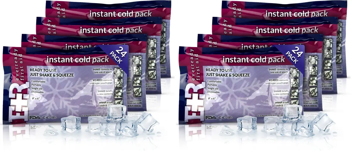 Ever Ready First Aid Disposable Cold Compress Instant Ice Pack 48 Pack | Instant Relief for Injuries, Swelling & Pain - main product image