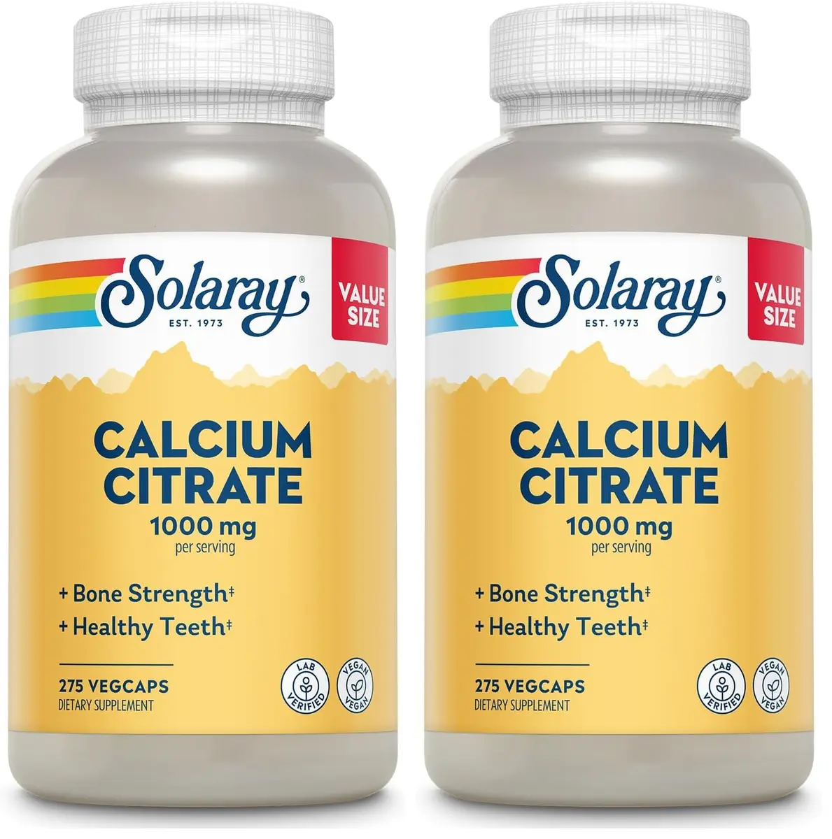Solaray Calcium Citrate 1000mg Vegan Mineral Supplement 550 Count (275 Count x 2 Pack) | Bone Health Support - main product image
