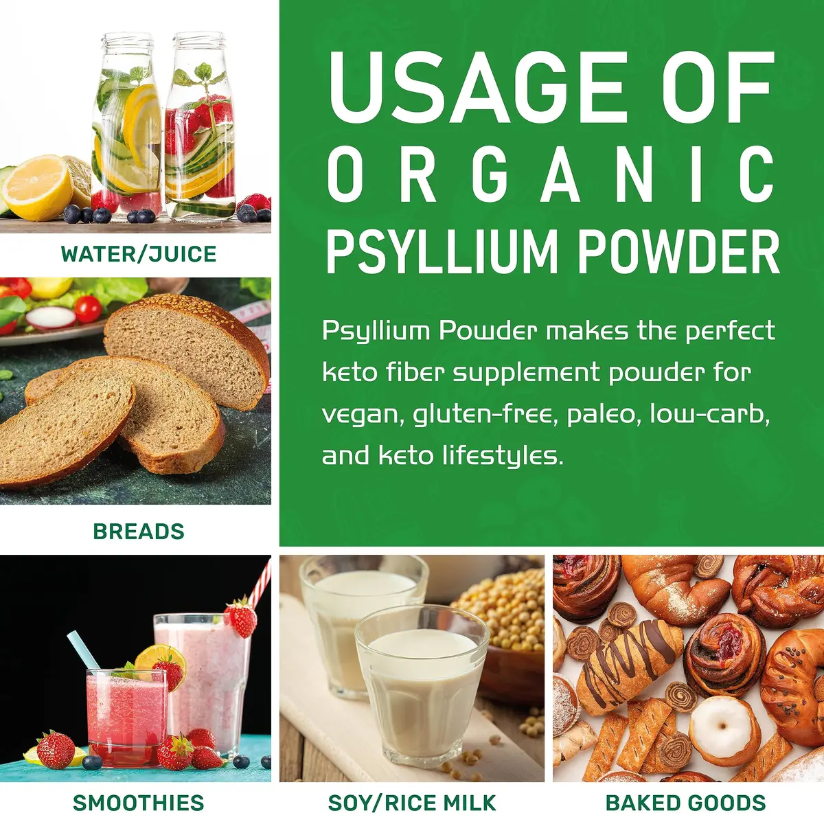 Jiva Organics Psyllium Husk Powder 1.75 LB Pack of 2 | Gluten-Free, Organic, Keto Friendly - view 4