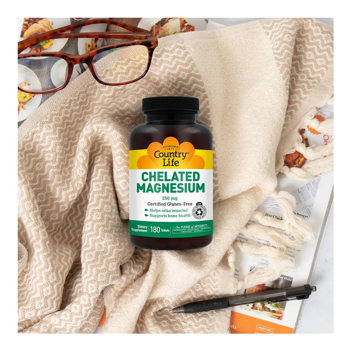 Country Life Chelated Magnesium 250mg 180 Count (Pack of 2) | Supports Heart, Bone & Muscle Health - view 8