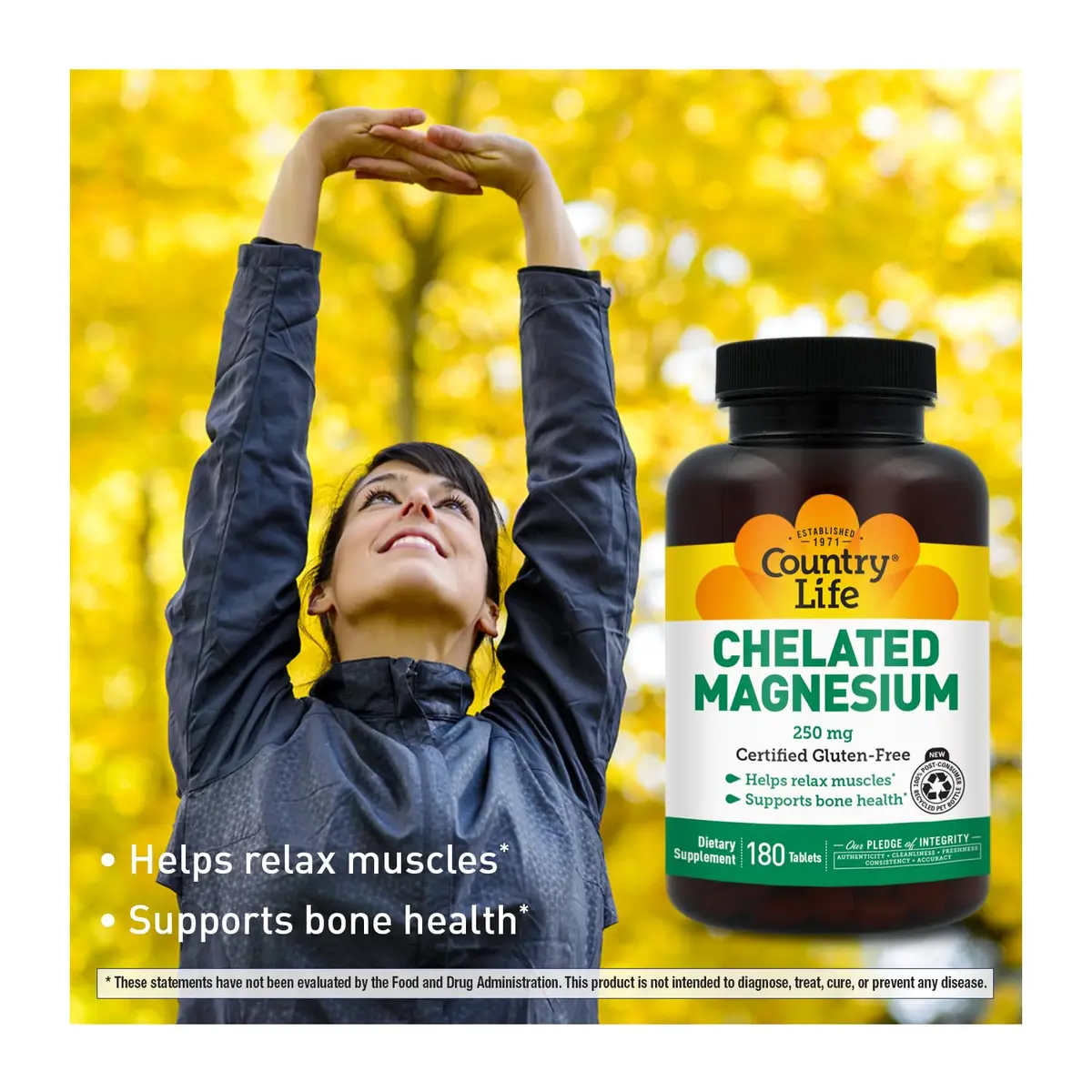Country Life Chelated Magnesium 250mg 180 Count (Pack of 2) | Supports Heart, Bone & Muscle Health - view 4