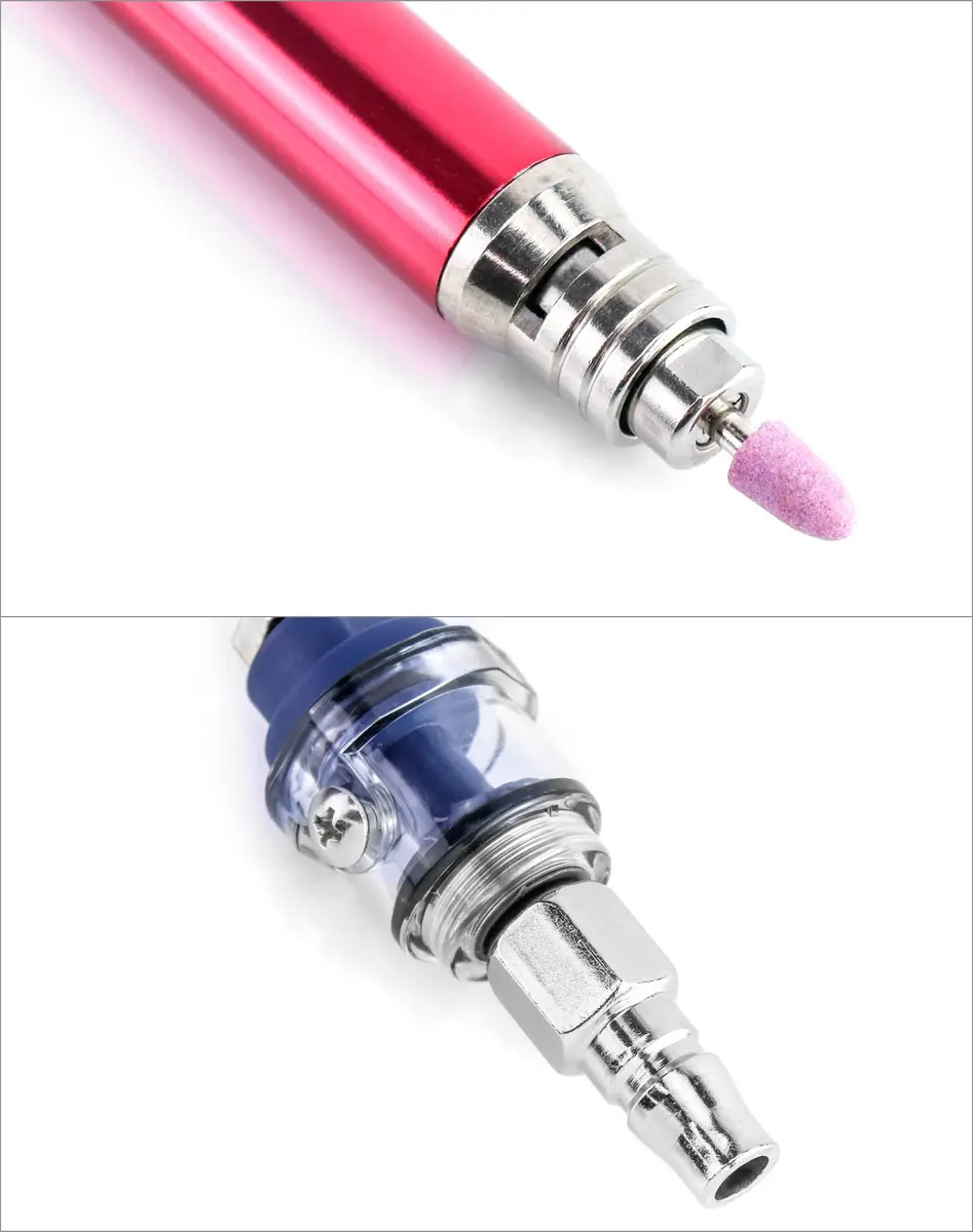 QWORK Air Micro Grinder, 1/8" Mini Pencil Polishing Cutting Tool Pneumatic Die Grinder, 65000 RPM Free Speed (2 Sets, Pack of 5) - view 4