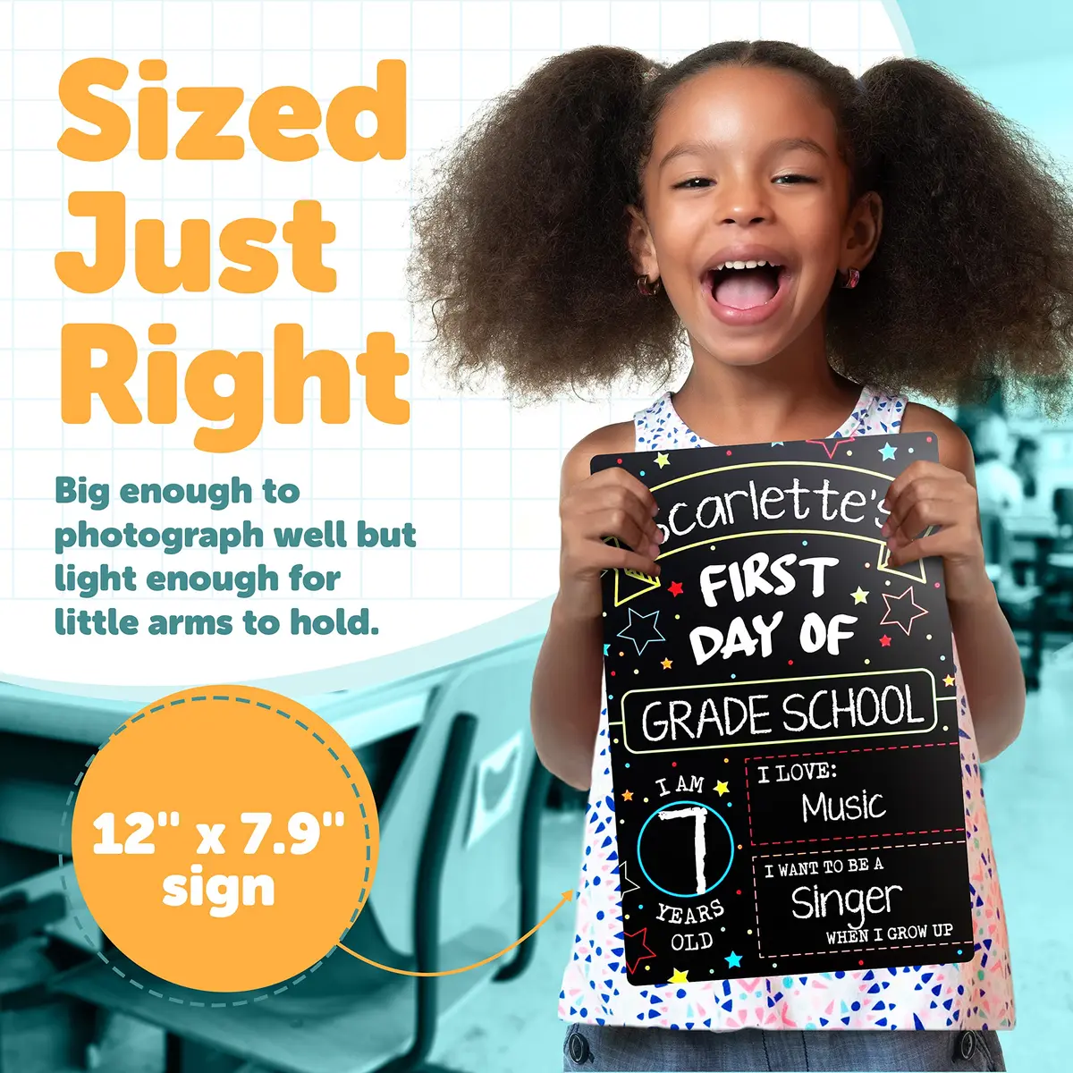 GSM Brands First Day Last Day of School Double Sided Sign 30.5cm (12" x 7.9") | Classic Design for Milestones - view 3