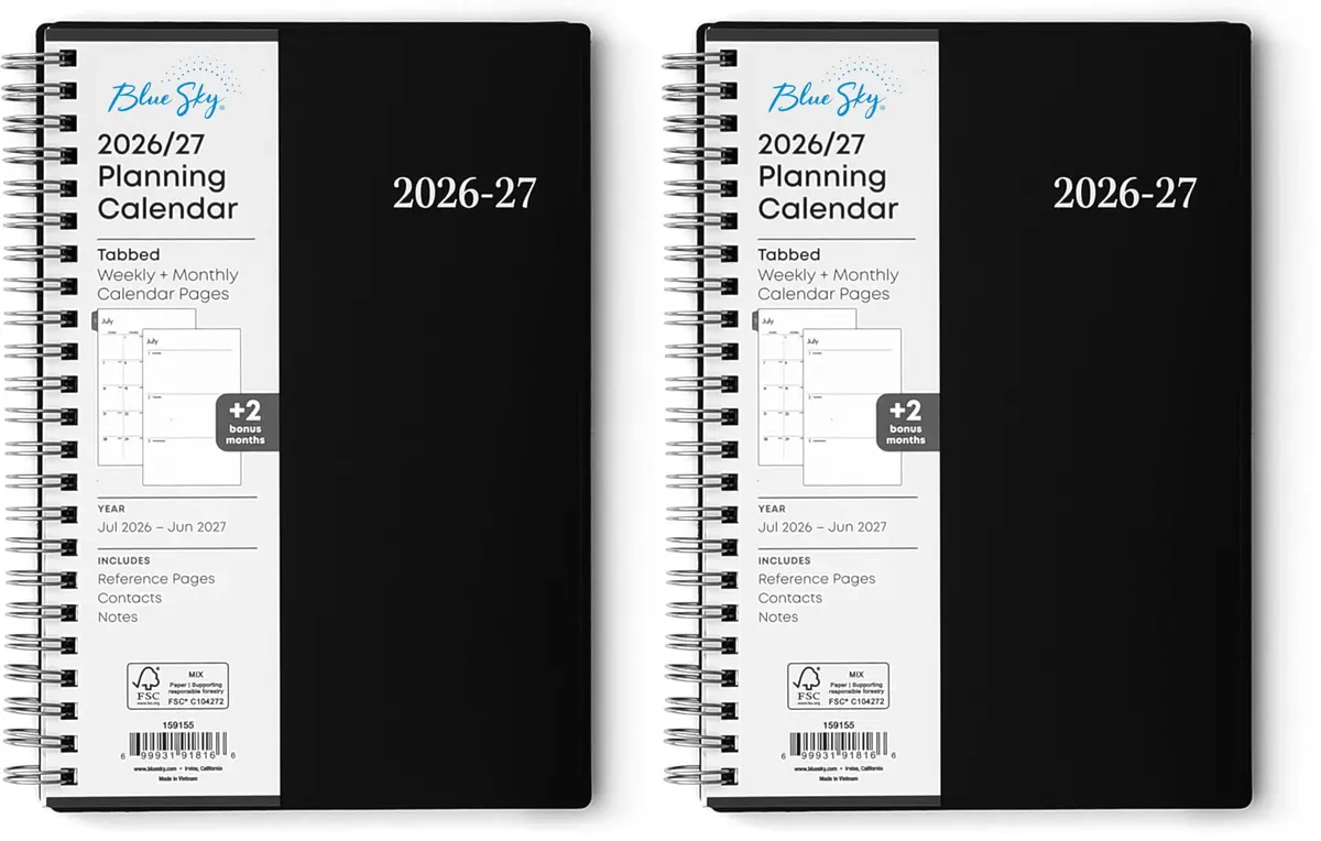 Blue Sky 2026-2027 Weekly and Monthly Academic Planner Calendar, 5" x 8" (12.7cm x 20.3cm) | Professional Planning for Students and Office Workers - main product image