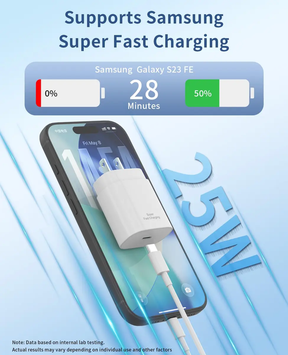 Qntry Type C Charger Fast Charging 25W | 2 Pack with 6FT Cable for Samsung, Pixel, iPhone - view 2
