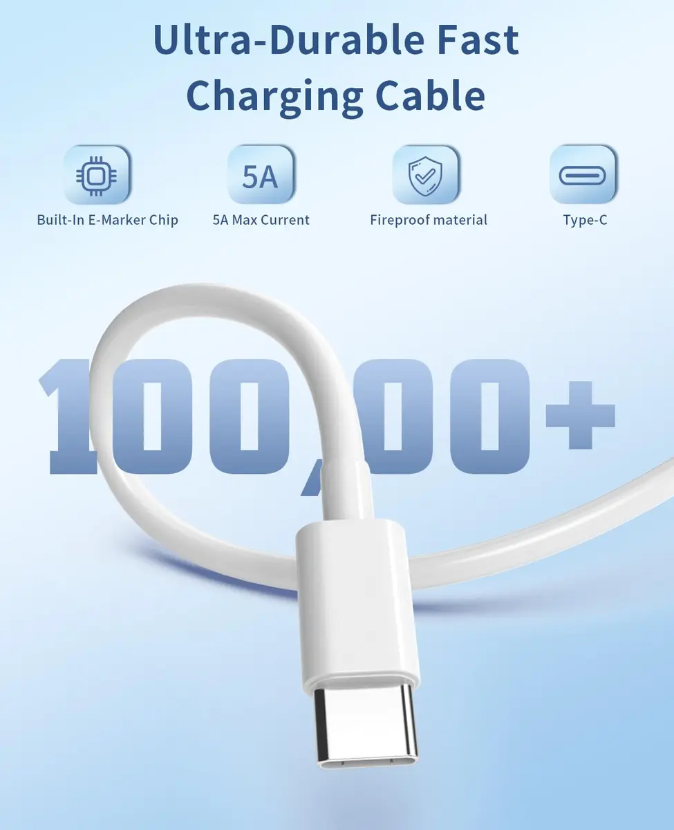 Qntry Type C Charger Fast Charging 25W | 2 Pack with 6FT Cable for Samsung, Pixel, iPhone - view 4