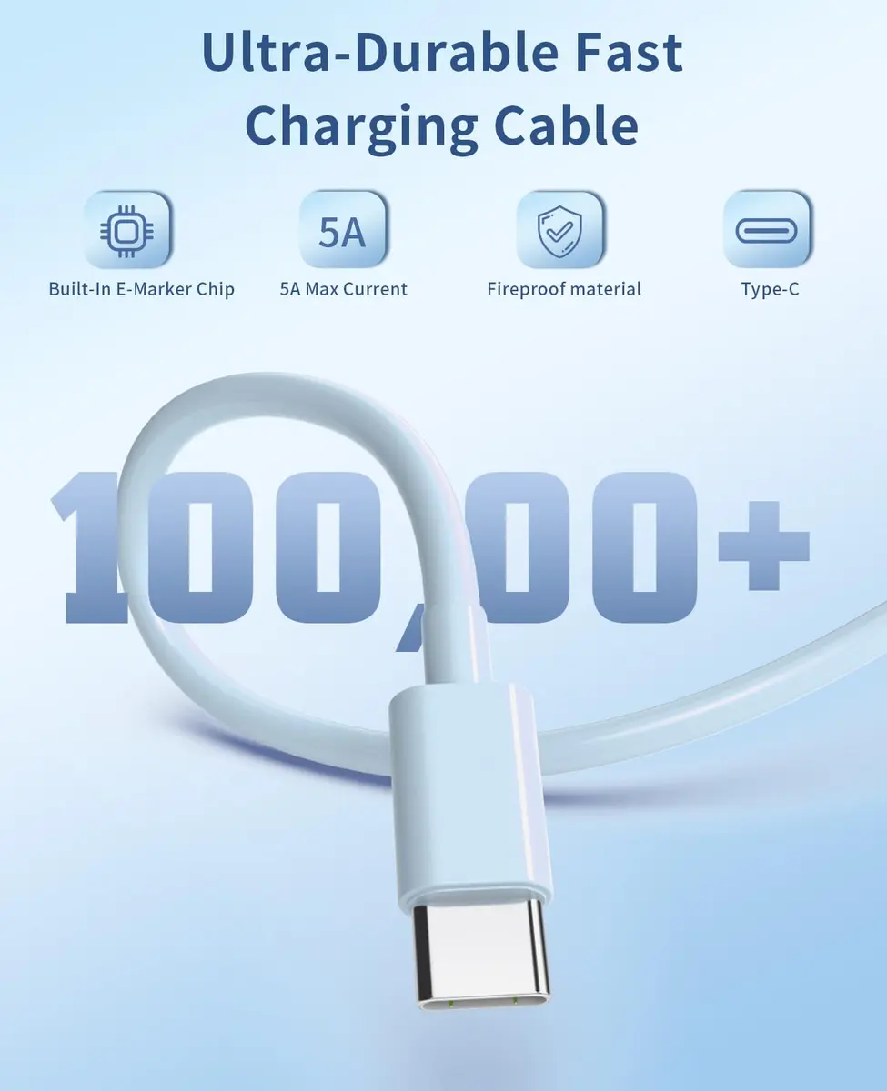 Qntry Type C Charger Fast Charging 25W | 2 Pack, 6FT Cable, Compatible with Samsung, Pixel, iPhone - view 4