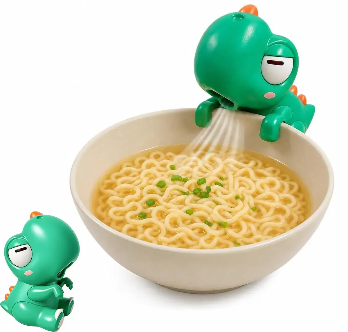 Generic Cute Dinosaur Mini Food Cooling Fan with Clip, USB-C Rechargeable, Green | 1 Unit - main product image
