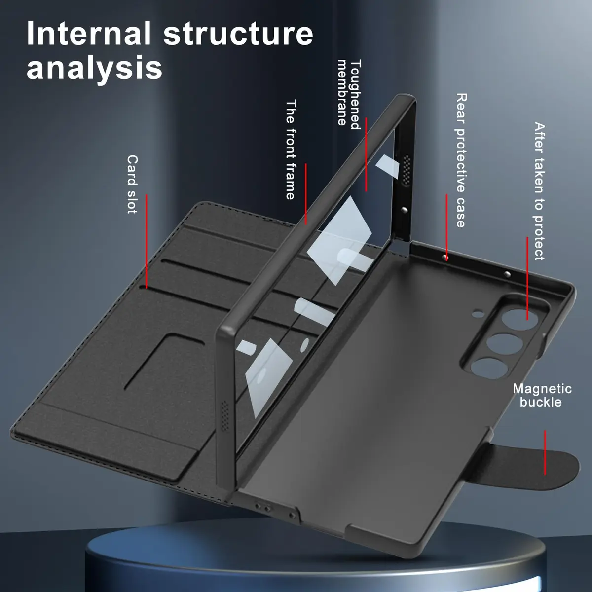 DEMCERT Full Body Armor Case for Samsung Galaxy Z Fold 8 Ultra with Stylus Carbon Fibre | Slim Leather Protection - view 3