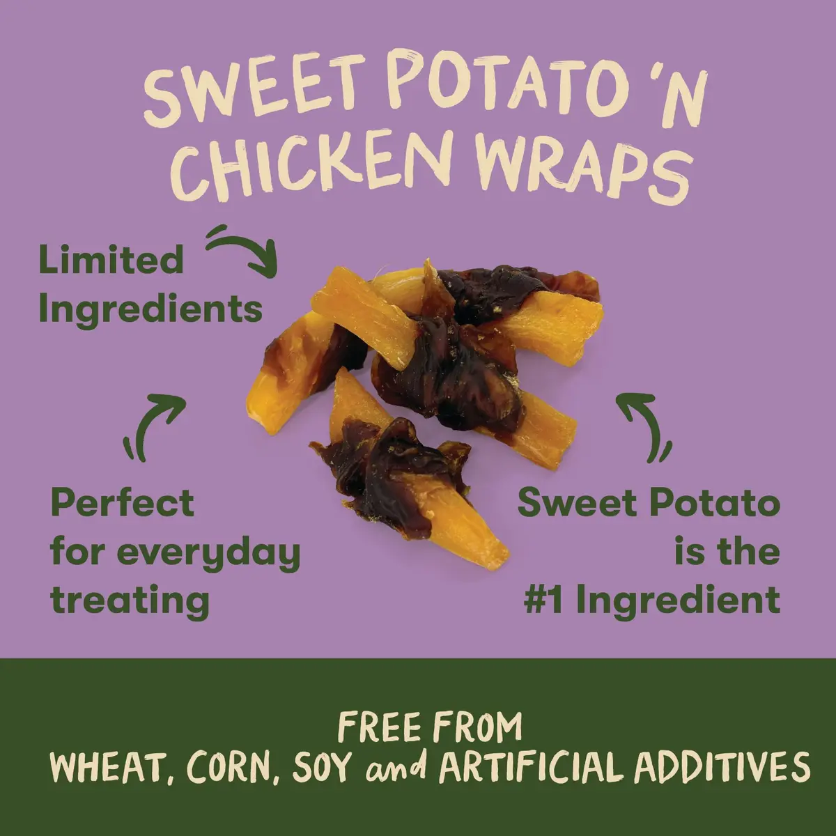 Pet 'n Shape Sweet Potato Chews Jerky Dog Treats 16 Fl Oz (Pack of 3) | All-Natural Chicken & Sweet Potato - view 3